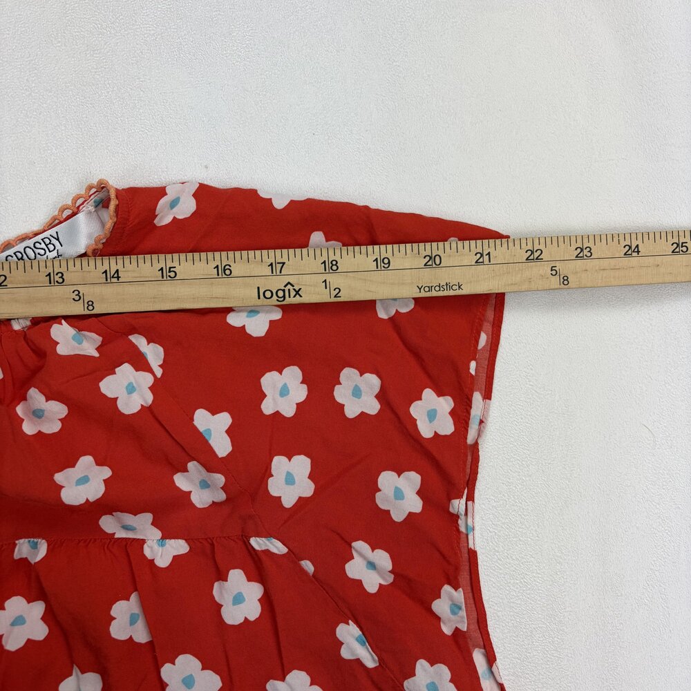Crosby Red Floral‎ Tiered Babydoll Blouse Size M - Picture 9 of 11